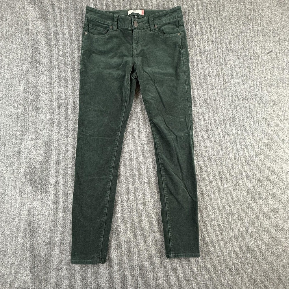 CAbi Jeans Womens 4‎ Green Mid Rise Skinny Stretch Corduroy 5 Pocket Pants